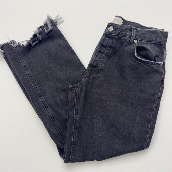 We The Free Maggie‎ Mid Buttonfly Distressed Jeans Frayed Hem Size 27(31x27) - Picture 1 of 9